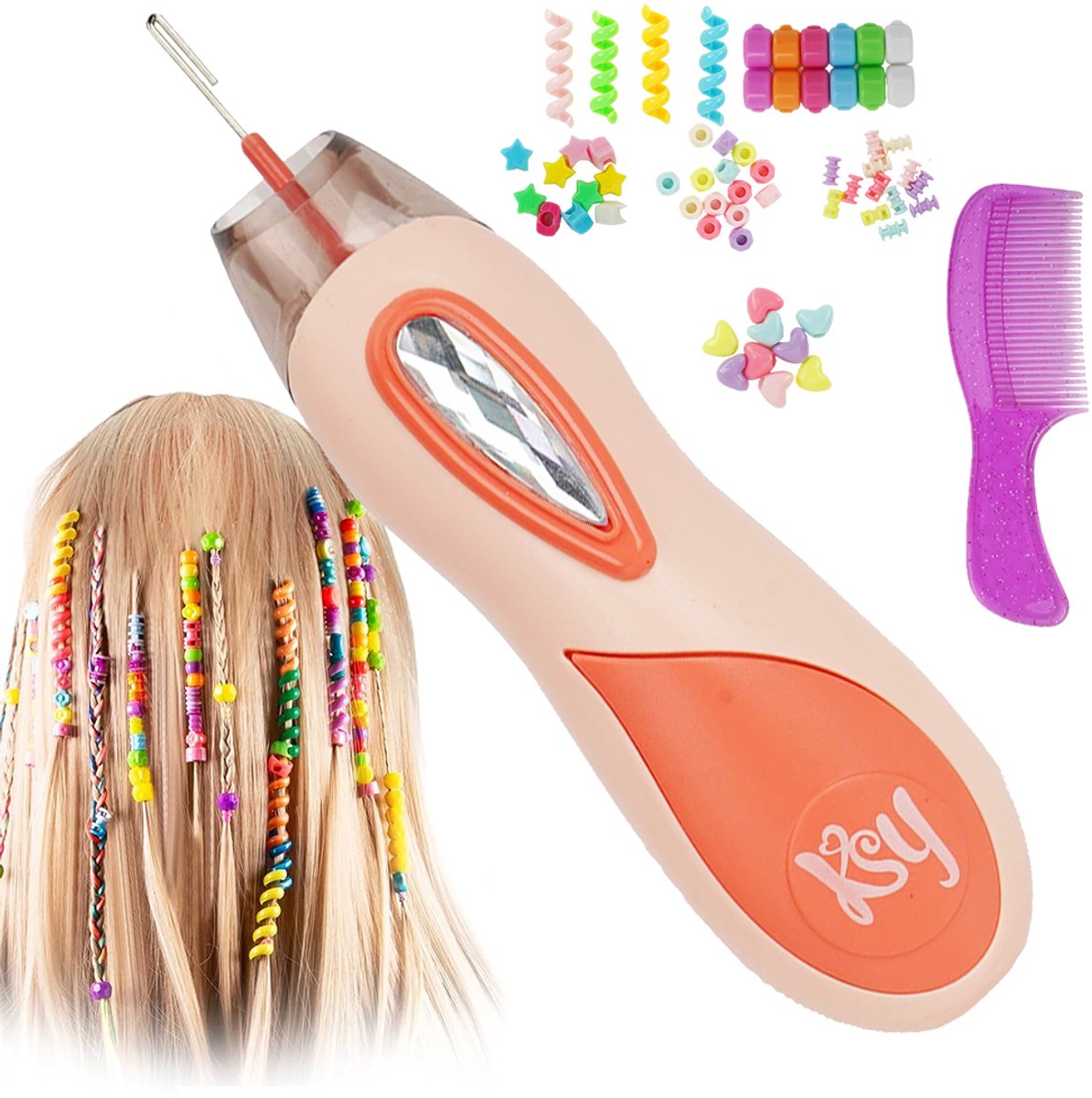 Haarvlechtset - DIY Haarprinsessen Decoratie Vlechtset - Haarstempelset Met Steentjes - Verjaardagscadeau Speelgoed Voor Meisjes Van 5-12 Jaar