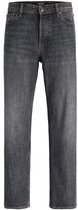 Grijze jeans met regular/straight fit, voorzijde.