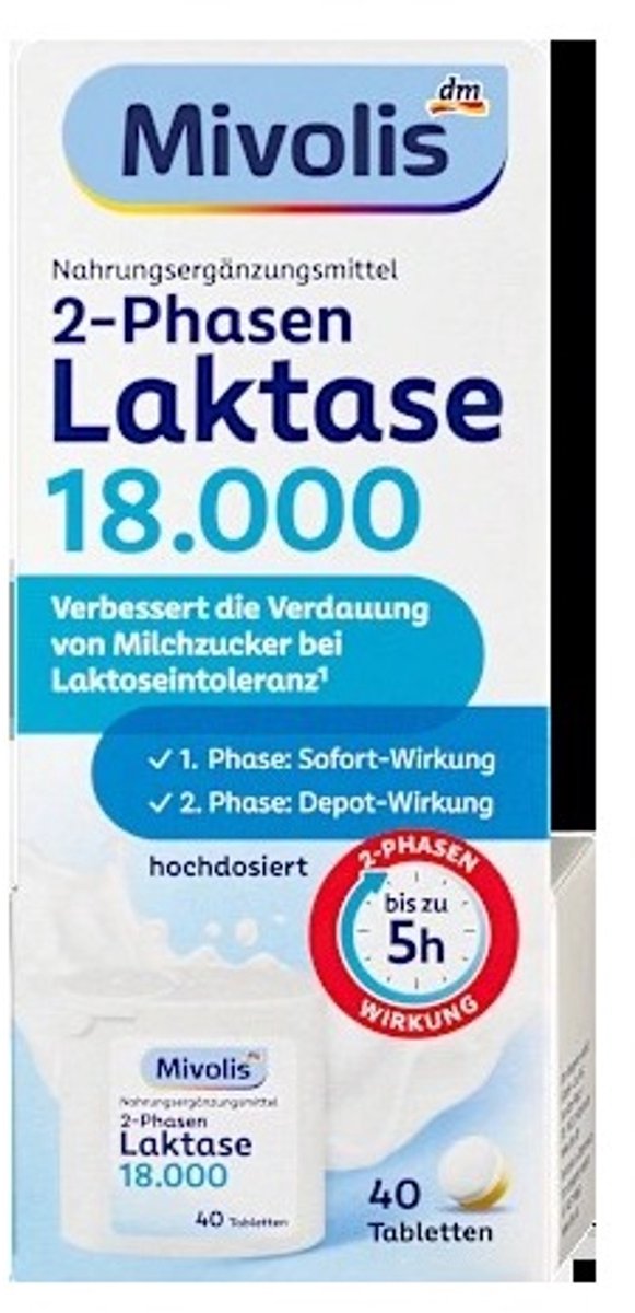 Mivolis Lactase tabletten 18000 - Lactose Intolerantie - 40 tabletten