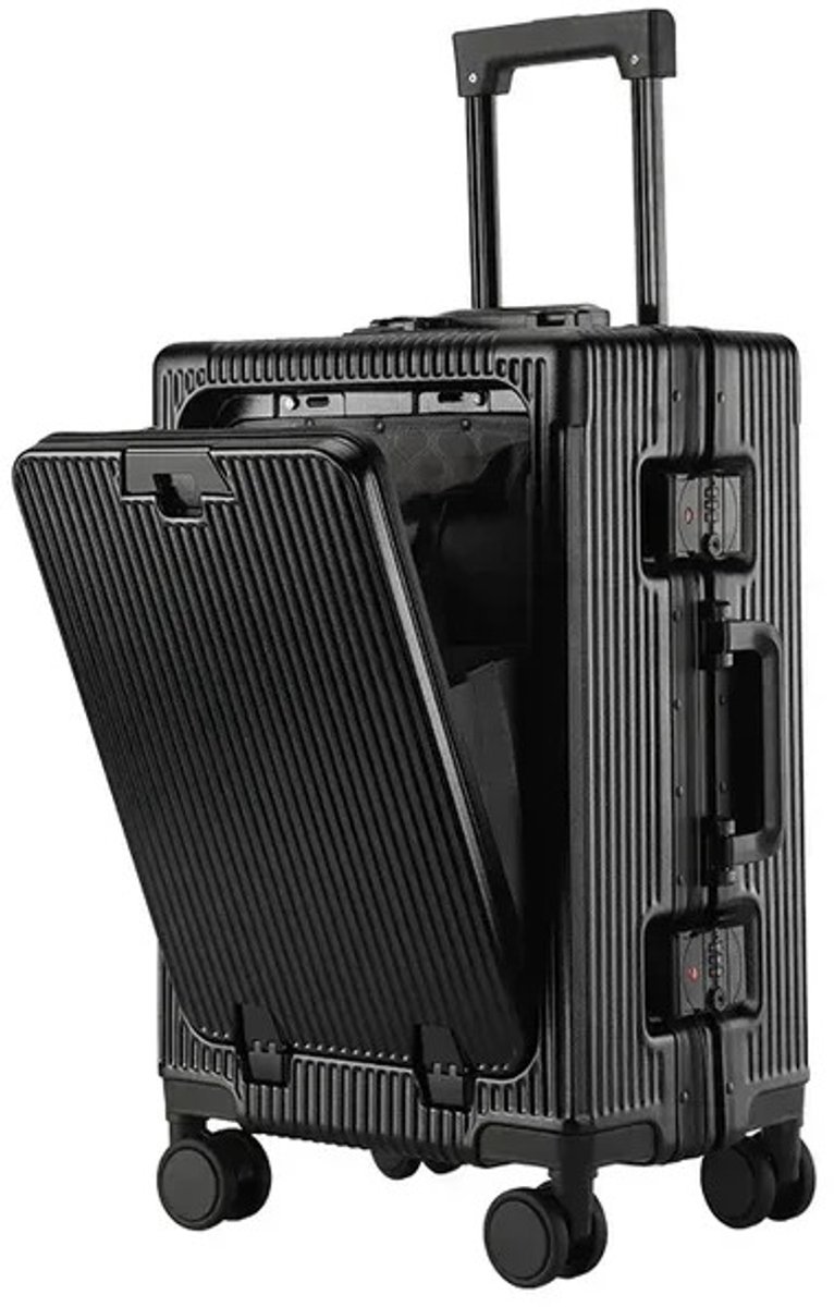 Damenzo - Koffer - Handbagage - Handbagage koffer - Reistas - Reiskoffer - Reiskoffer met wielen - Multifunctioneel - 24×36×55 cm -Zwart