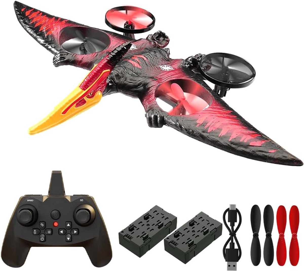 SnelShoppen - Pterodactyl Dinosaur Toy Drone voor Kinderen, Eenvoudig te Vliegen, Afstandsbediening Vliegtuig, Speelgoed voor Buiten, Verjaardag Cadea