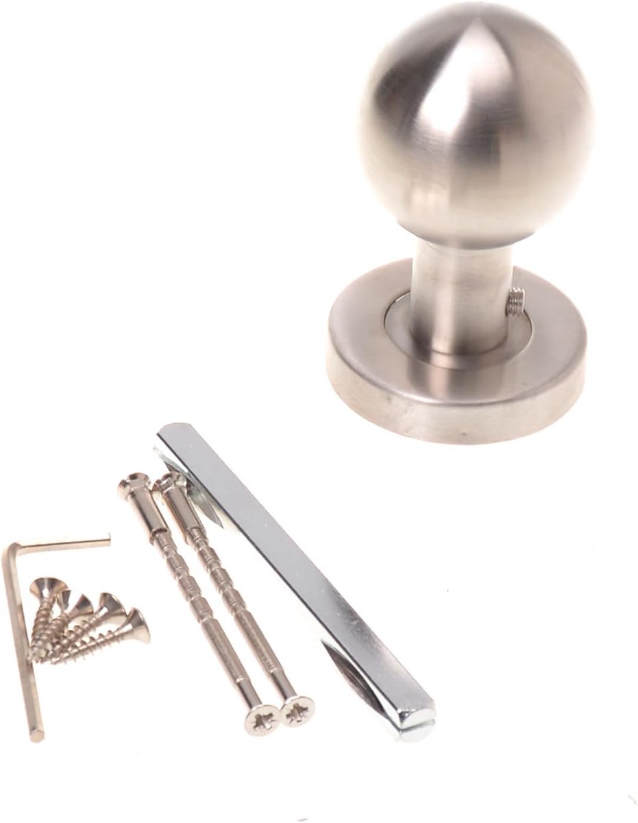 SnelShoppen - RVS Ball Knob Deurknop - Roestvrij Staal Draai-Deurknop met Stil Mechanisme - Modern Design voor Binnen- en Buitendeur - Ideaal voor Keu