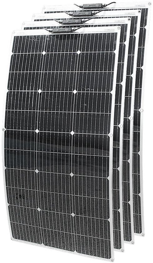 Zonnepanelen - Zonnepaneel - Monokristallijne - 400W - Flexibele - Waterdichte - Voor Camping - Huis - Auto - Off-Grid 12V Systeem - 4 Stuks