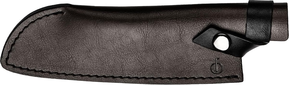 SnelShoppen - Santoku Koksmes Hoes 18 cm - Bruin Lederen Bescherming met Drukknop Sluiting - Voor Keuken, Camping en Veilig Opbergen