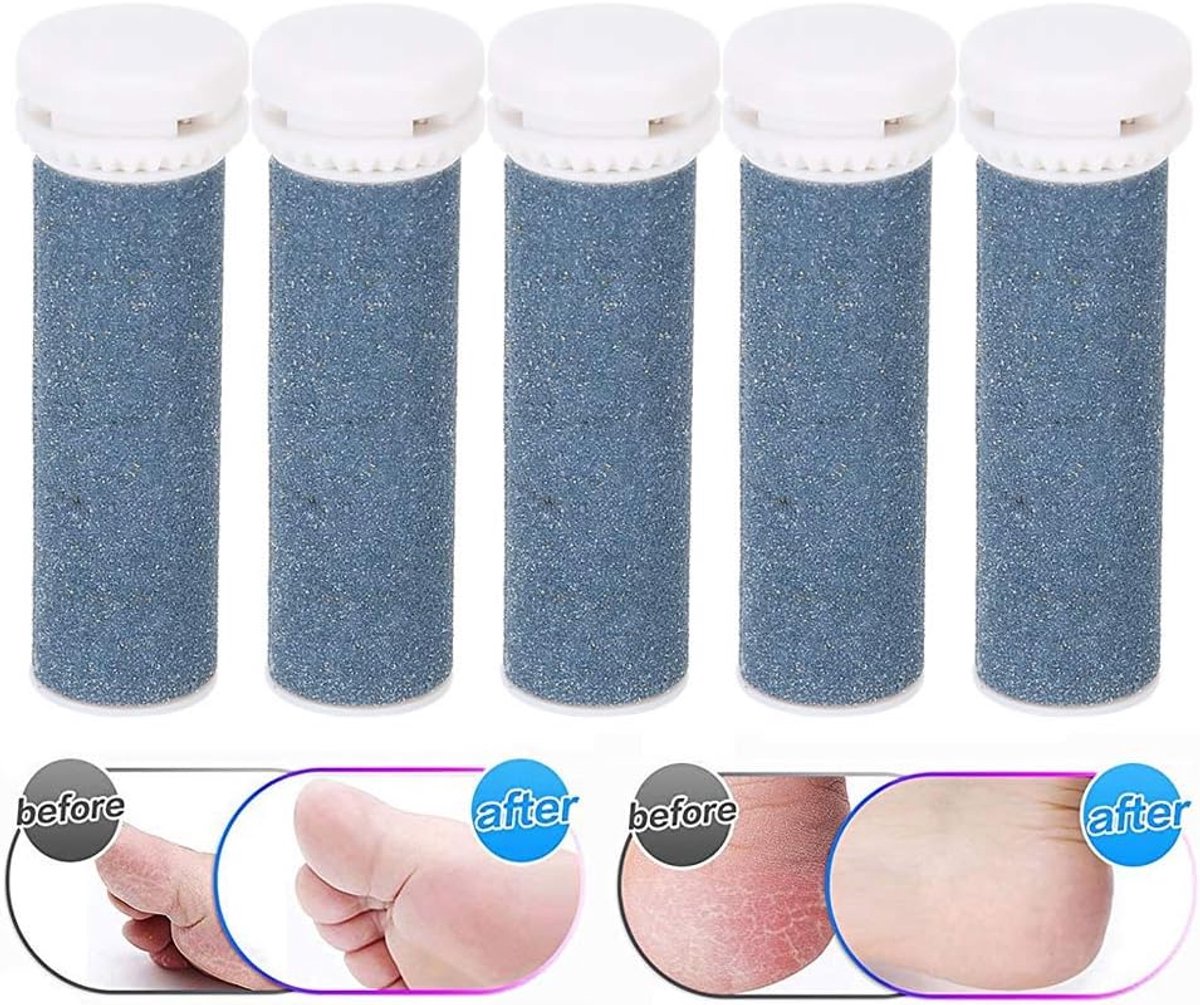 SnelShoppen - Coarse Replacement Rolls voor Elektrische Voetvijl - 5 Stuks - Wasbare ABS + Kwartssteen Extra Grof Pedicure Accessoires - Unisex