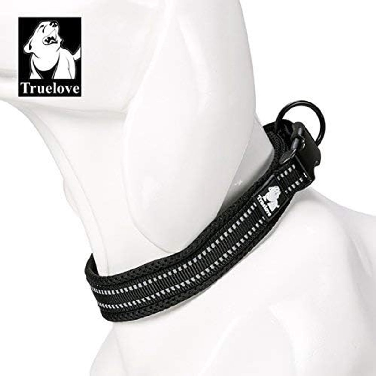 SnelShoppen - Reflecterende Hondenhalsband met Comfortabele Sandwich Voering - Nylon Webbing - Verstelbare Veiligheidsbuckle - Geschikt voor Kleine, M