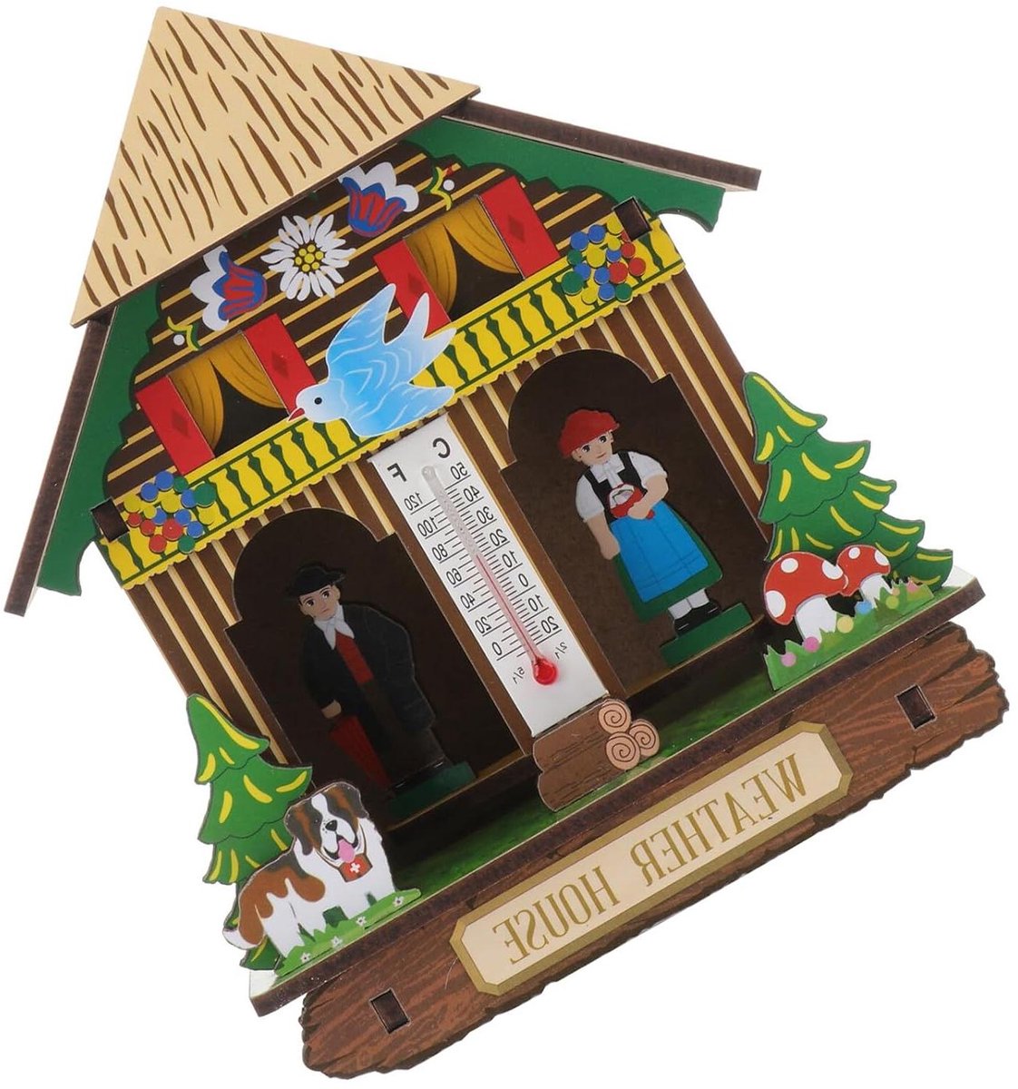Weerstation Set - Thermometer Hygrometer - Binnenklimaat Meten - Wandmontage Design - 14 cm - Beige