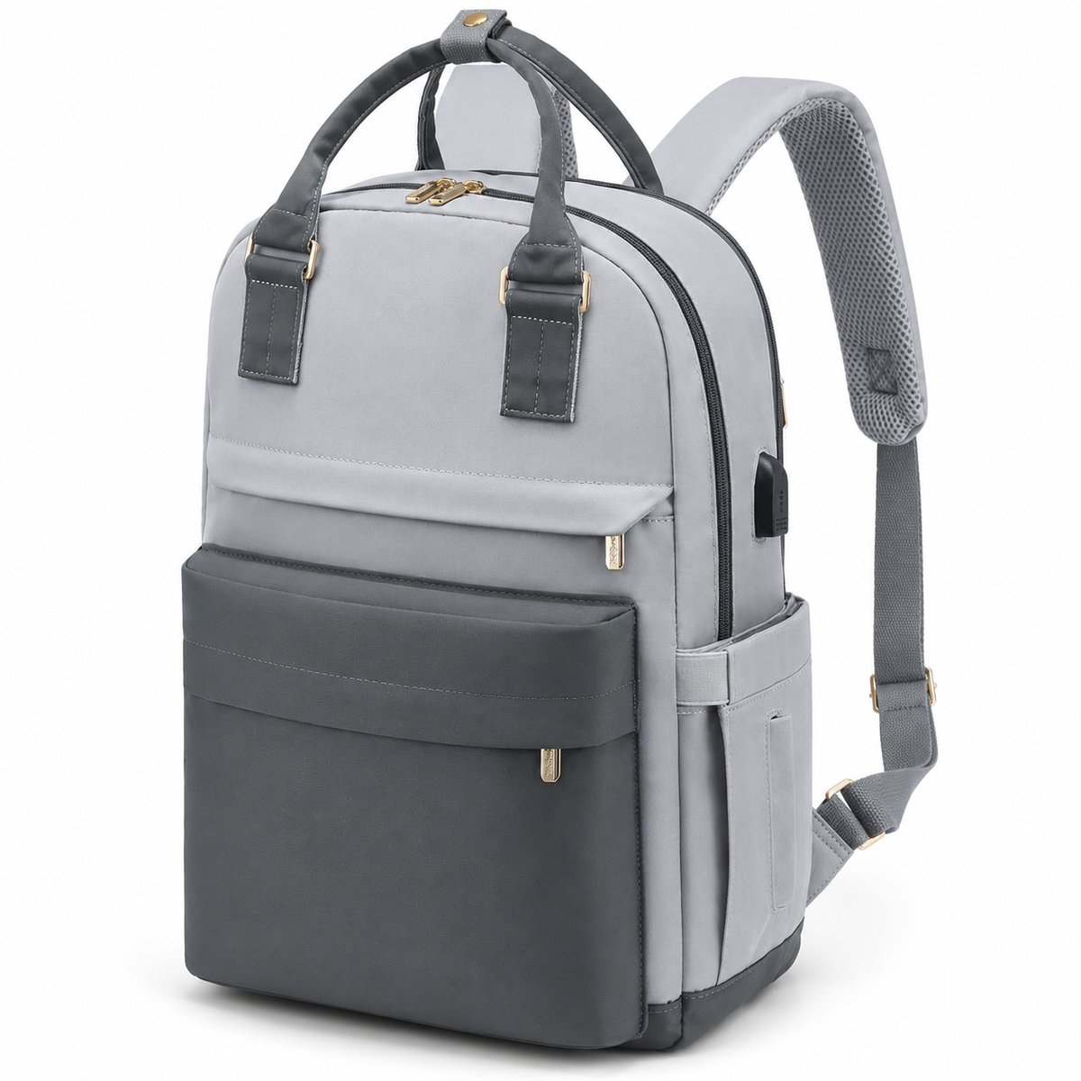 Laptop Rugzak Dames 15.6 Inch - Luxe Schooltas en Werk Rugtas met USB Oplaadpoort - Waterafstotende Anti-diefstal Reisrugzak -blauw