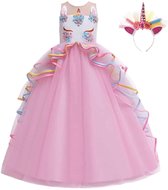 Unicorn jurk - Het Betere Merk - Prinsessenjurk meisje - maat 92/98 - Eenhoorn jurk inclusief diadeem - speelgoed meisjes
