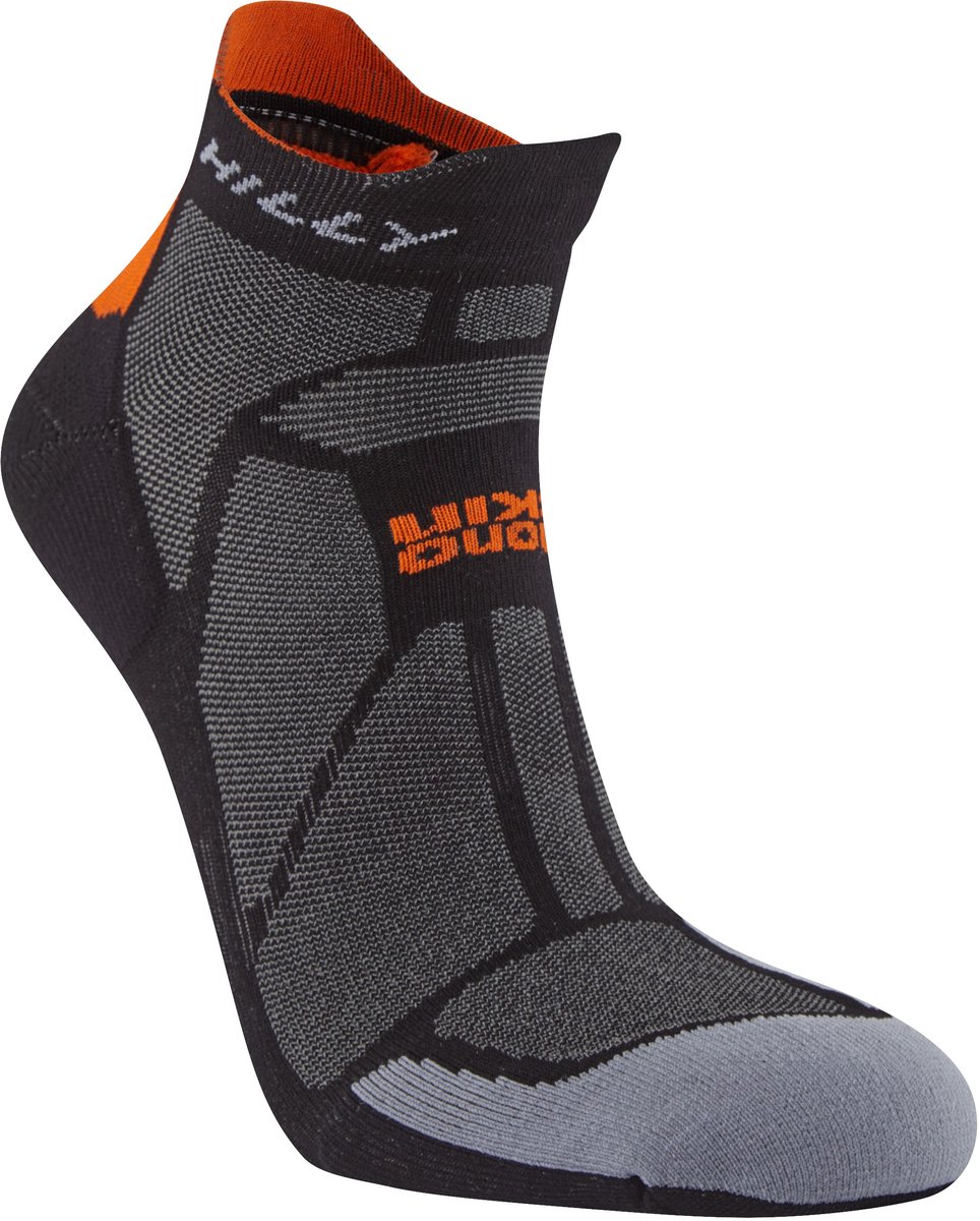 Hilly Marathon Fresh Sportsokken - Zwart/Oranje - Unisex - S