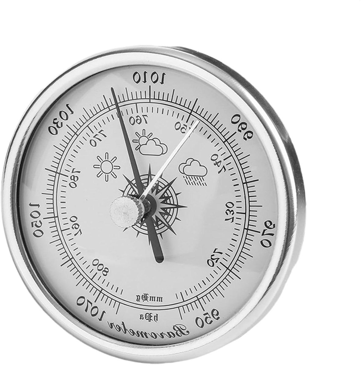 Outdoorbarometer - Weerstation - Weer Monitoren - Mechanische Precisie - 7.2 cm Diameter - Zilverkleurig
