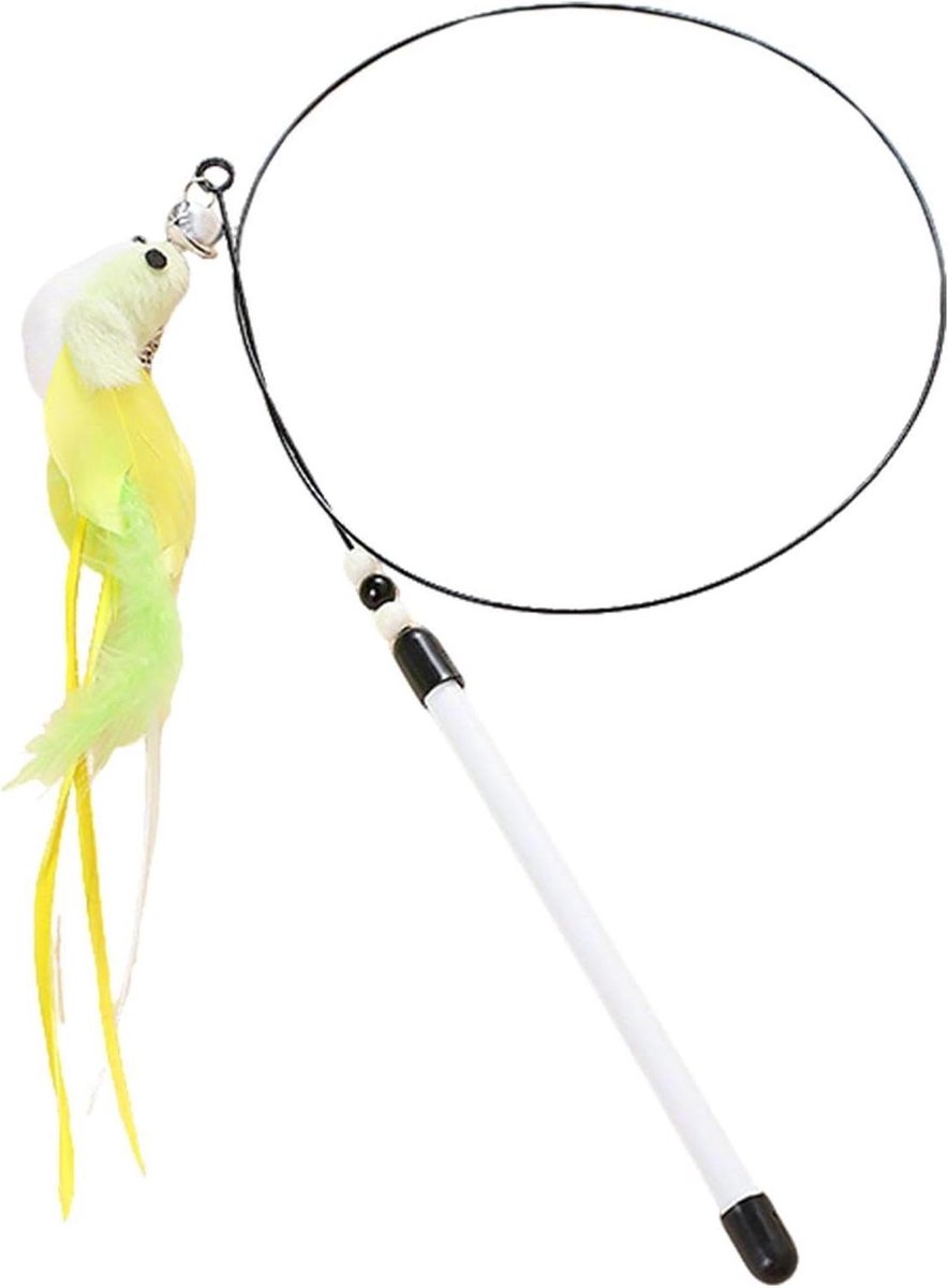 Kattenhengel Speelstok - Interactief Verrijking - Spelen Binnen - Realistische Bewegingen - 80 Cm - Opvallend Kleurrijk