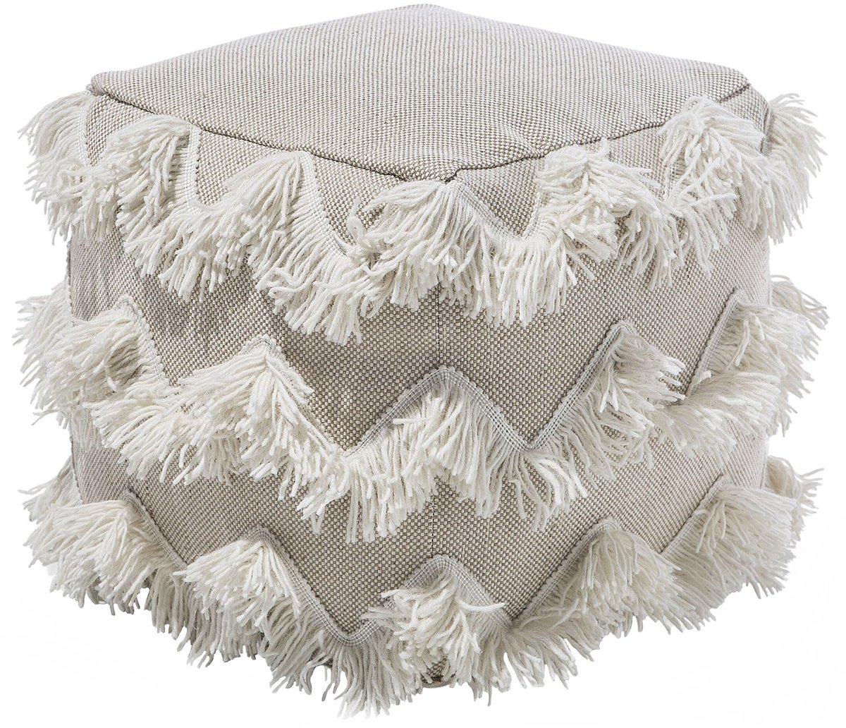 NASHIK - Poef - Beige - 45 cm - Katoen