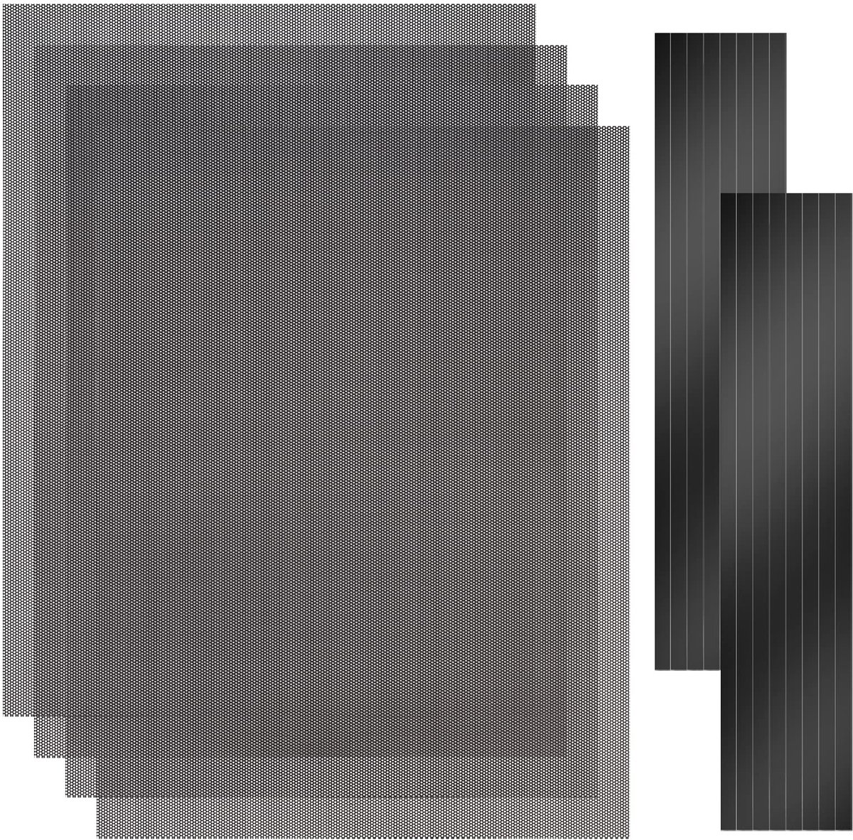 Dailygoods- Stoffilter 400x300mm - 4 Stuks - PVC Stofdicht Gaas - Magnetische Strip - 1,2 mm Gat - DIY PC Case - Computerfilter