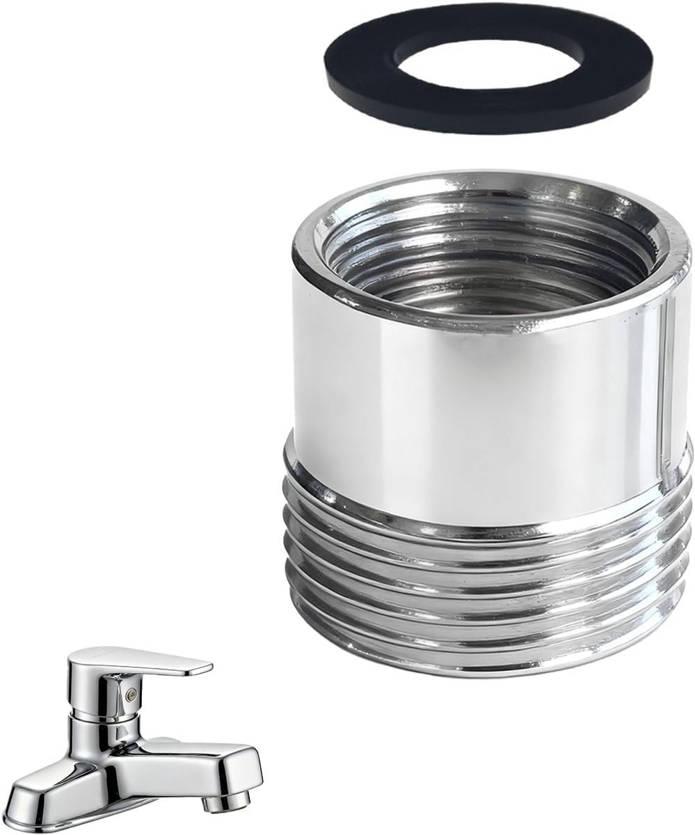 SnelShoppen - Verbinding voor Wasmachine, Messing, 1/2 IG naar 3/4 AG, Draadadapter voor Kraan en Slang, Reductie van 3/4 naar 1/2 Inch