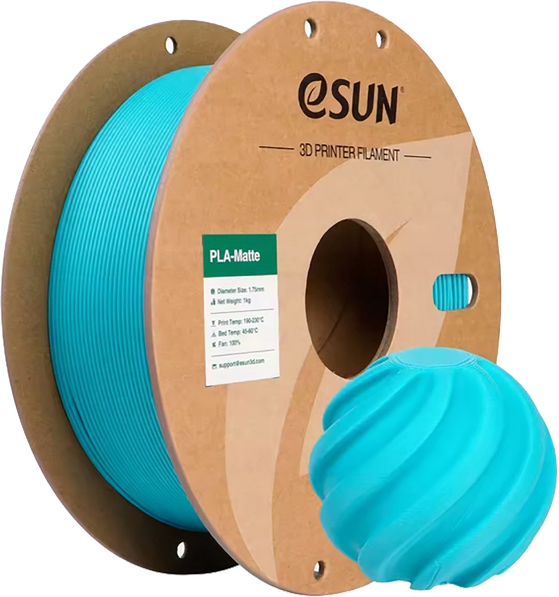 eSUN PLA-Matte Aqua / Aqua - 1 kg - 1.75 mm - 3D printer en 3D pen filament