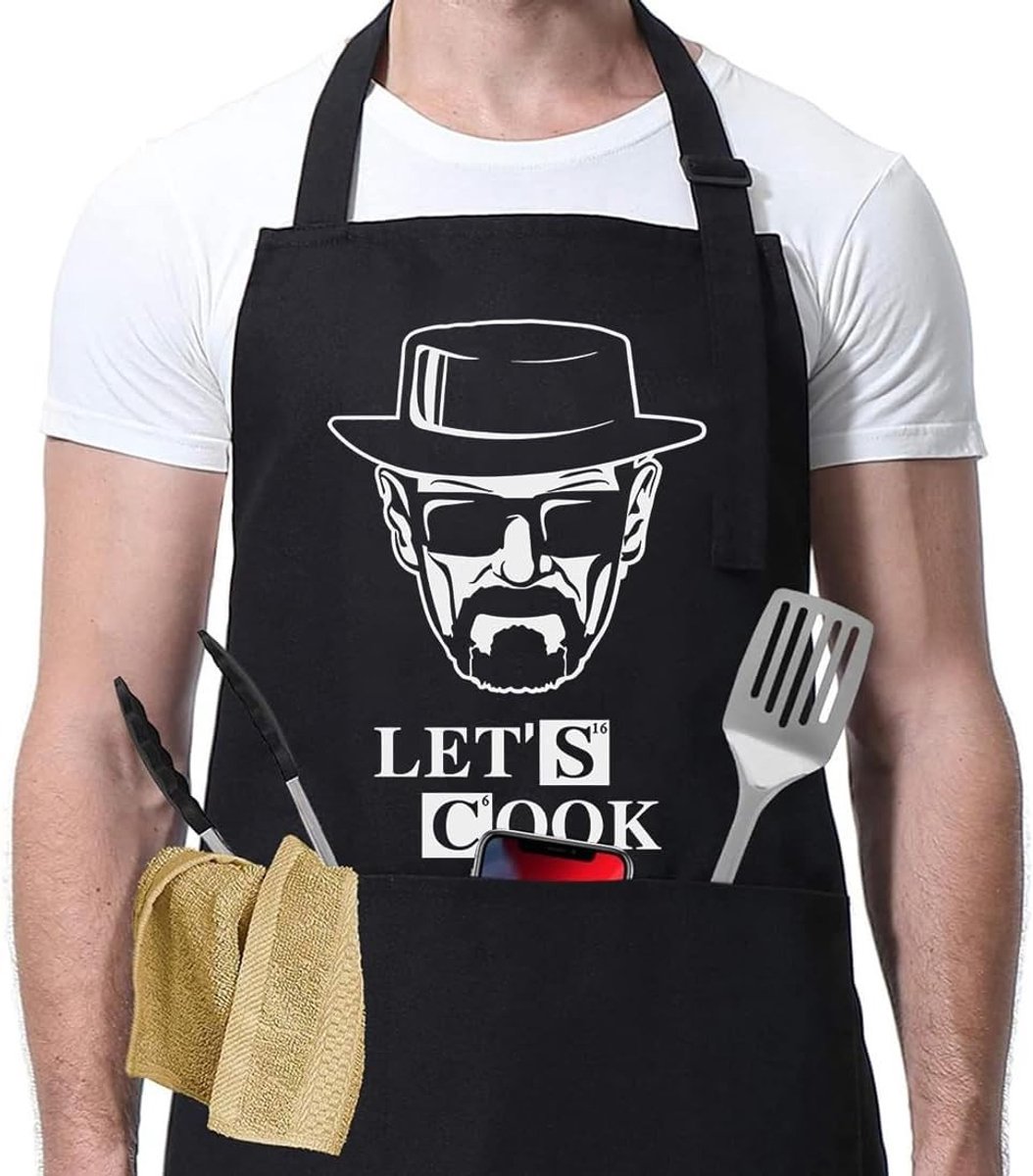 Grappige BBQ Schort voor Mannen - Persoonlijk Cadeau voor Koken en Grillen - Ideaal voor Feestdagen en Verjaardagen