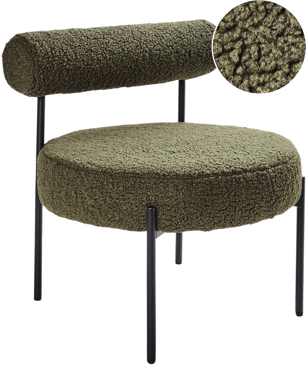 Beliani ALPHA - Fauteuil - Groen - Bouclé