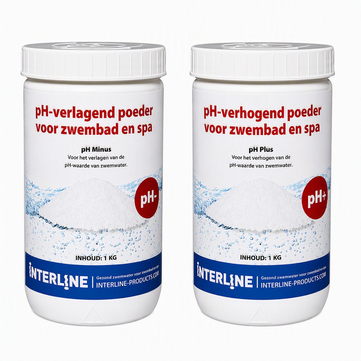 Interline pH-plus 1kg + Interline pH-minus 1kg – Combideal