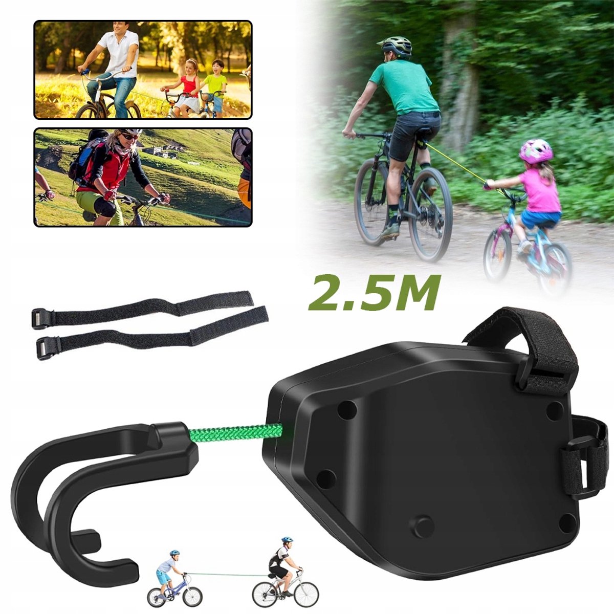 Kinderfiets Sleepkabel, 2,5 M Fietskabel, Ouders En Kind Trekken Aan Een Touwtje, Tractietouw, Voor Mtb-Fiets