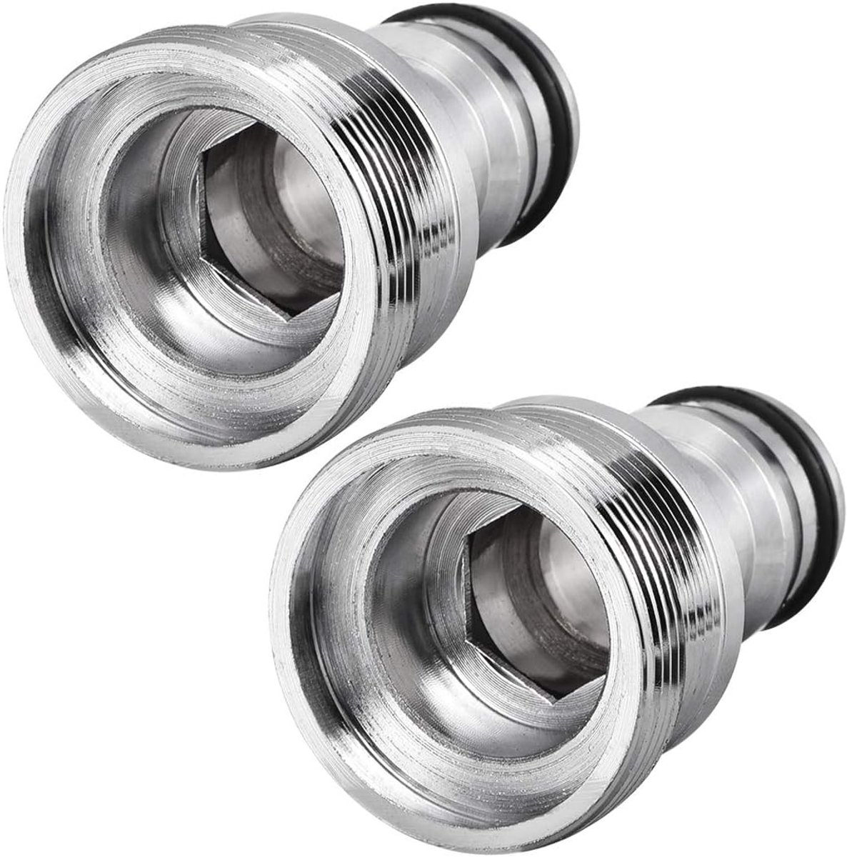 SnelShoppen - Tuinslang Aansluitset - Messing Tuinslang Koppeling - 16mm M28 Mannelijk Schroefdraad - 2 Stuks - Voor Wasserij, Tuin, en Huishoudelijk
