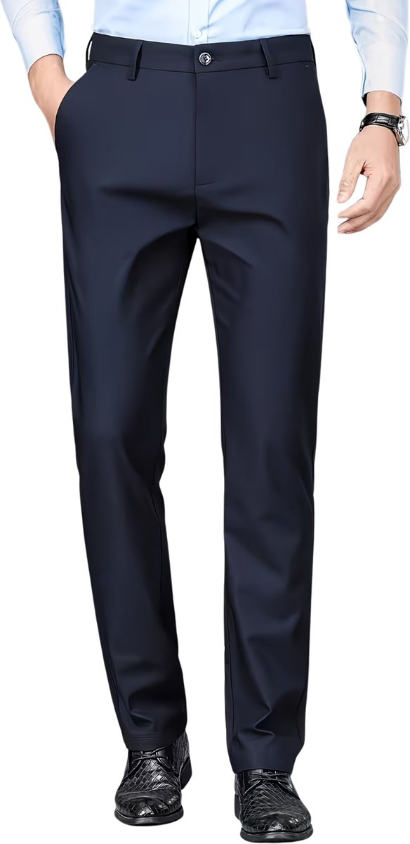 Currero Pantalon Heren Chino Regular Fit Golfbroek Nette Broek Elastische Tailleband Volwassenen XXL Blauw