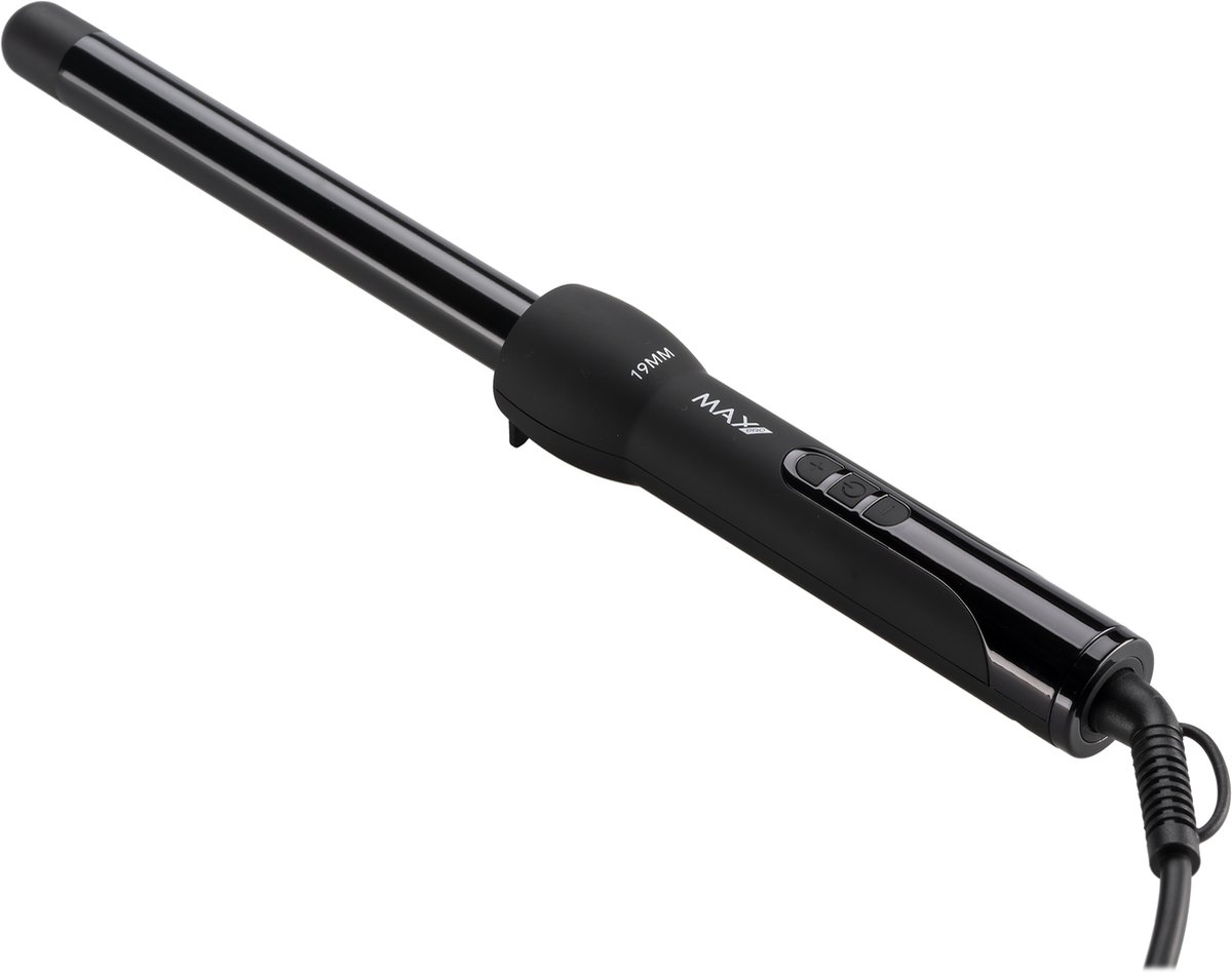 Bol.com Max Pro Twist 19mm Krultang - Voor Kort en Lang Haar - Curling wand - Zonder Klem - Curler - Met Handschoen - Krultangen aanbieding