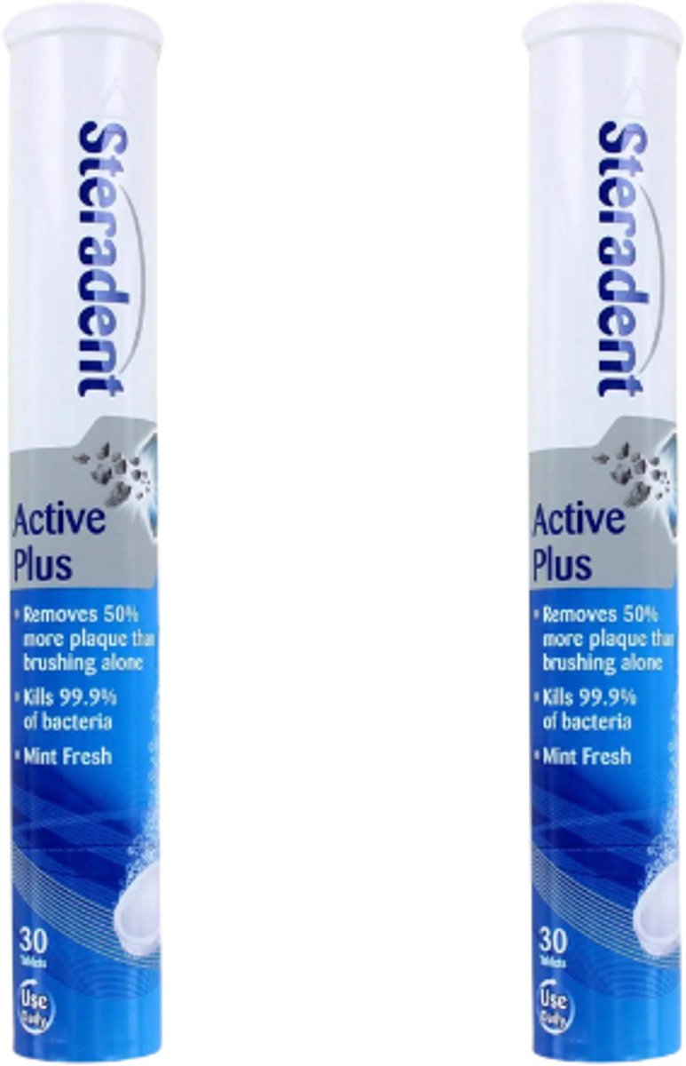 Steradent Active Plus Reinigingstabletten - 2 x 30 stuks