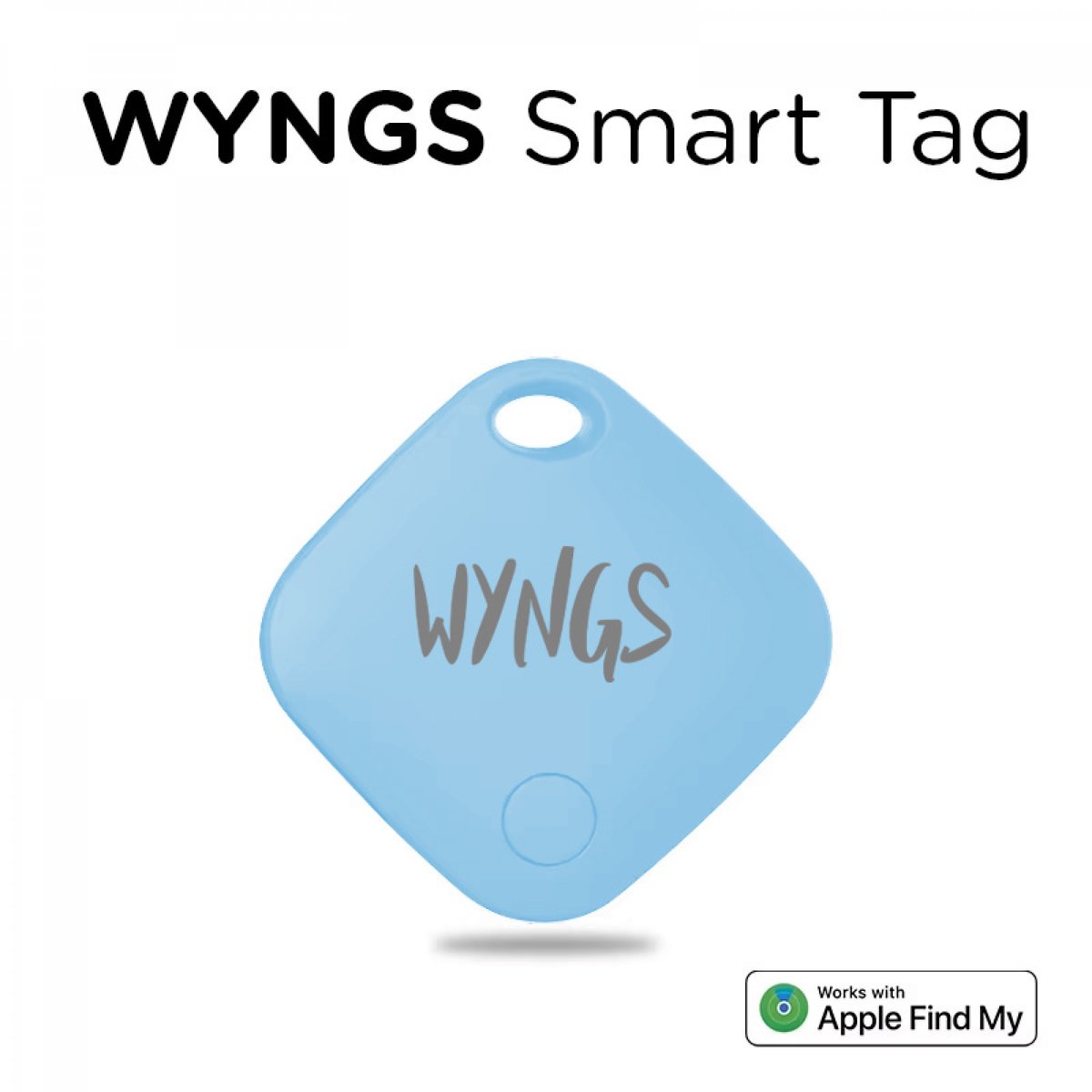 WYNGS Air Tag sleutelvinder – Bluetooth-tracker voor iPhone, sleutels, tassen en huisdieren – Compatibel met Apple ‘Find My’-app en iOS – Slimme GPS-locatiebepaling – Blauw