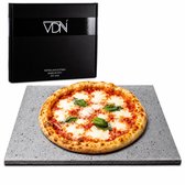 VDN Pizzasteen BBQ oven - lava van vulkaan Etna - Barbecue Pizza accessoires - Pizzaplaat - Made in Italy - Broodbaksteen - 30x38x1.1