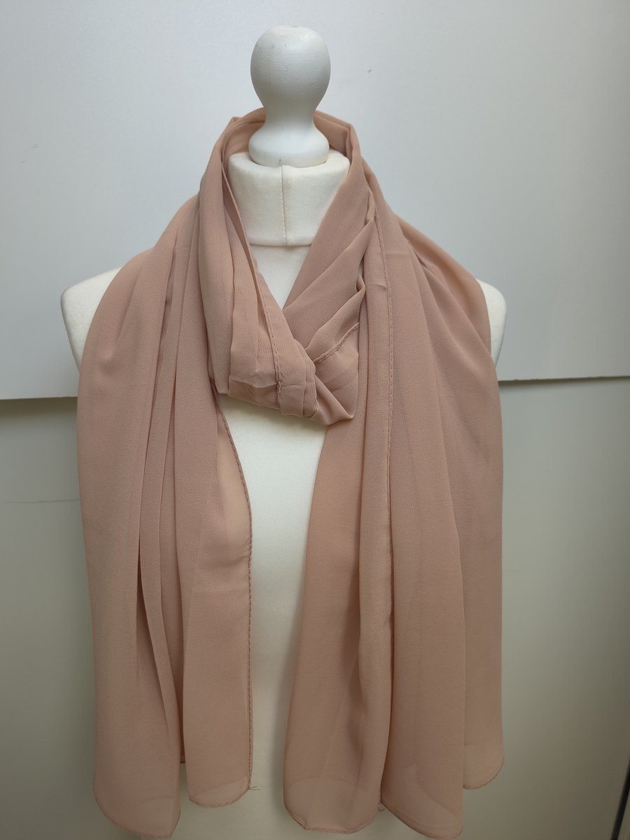 Lange dames sjaal Ditte-effen vienna bruin-omslagdoek-stola