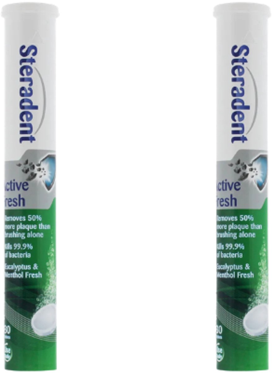 Steradent Active Fresh Reinigingstabletten - 2 x 30 stuks