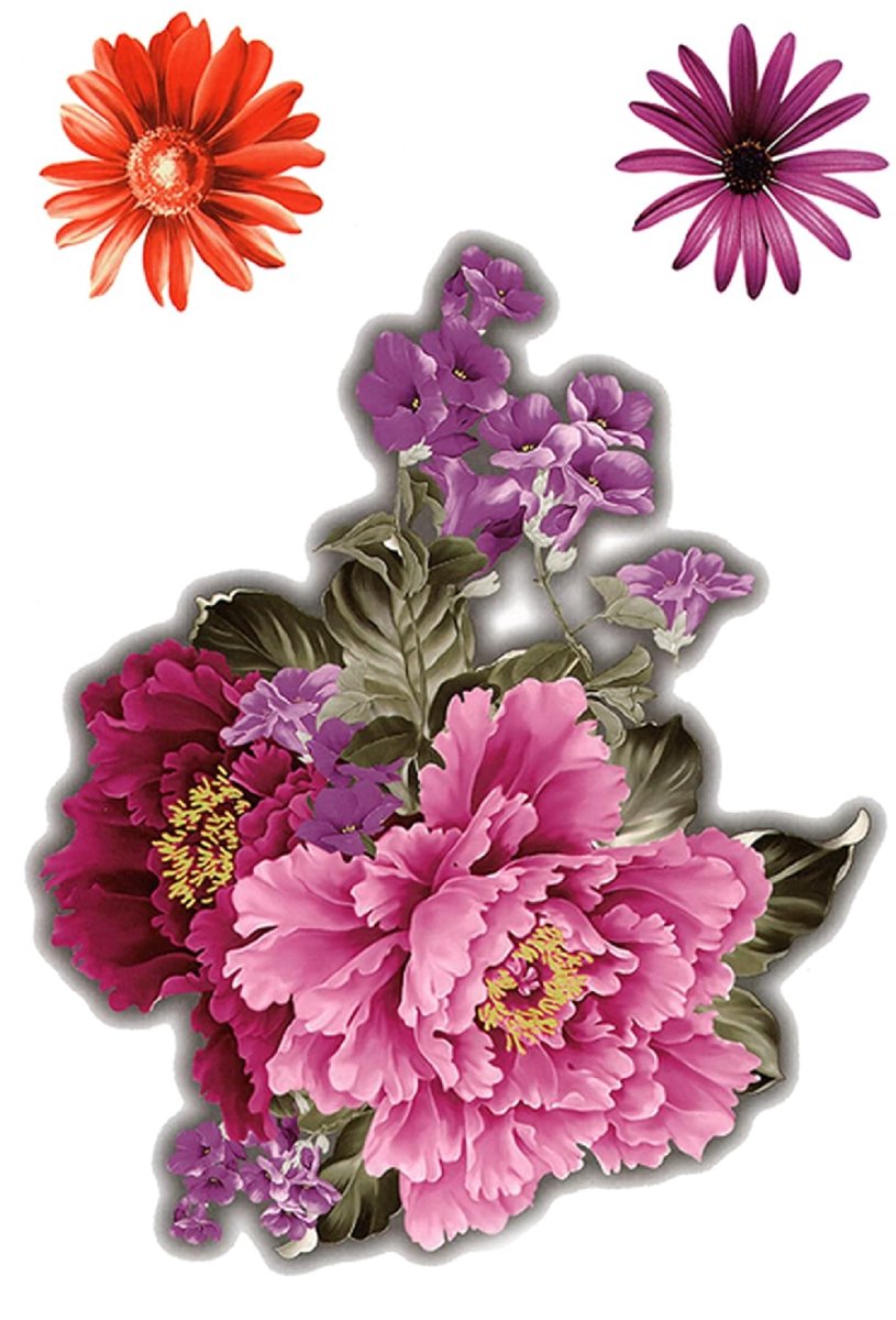 Temporary Tattoo Bloemen Flowers (A5 formaat) [Neptattoo - Tijdelijke tatoeage - Nep Fake Tattoos - Water overdraagbare festival sticker henna outfit tattoo - Glitter tattoo - Volwassenen Kinderen Jongen Meisje]