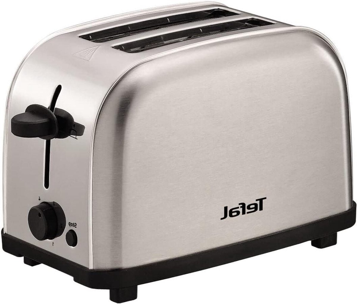 Broodrooster - Tosti Apparaat - Ontbijt Maken - 6 Instellingen - 2 Sneden - Zilver