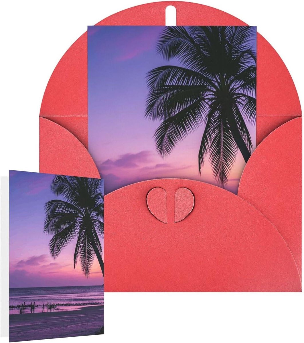Wenskaarten met Enveloppen - Verjaardagskaarten Bedankkaarten - Oprechte Wensen Uiten - Parelmoer Papier Effect - 10 x 15 cm - Rood