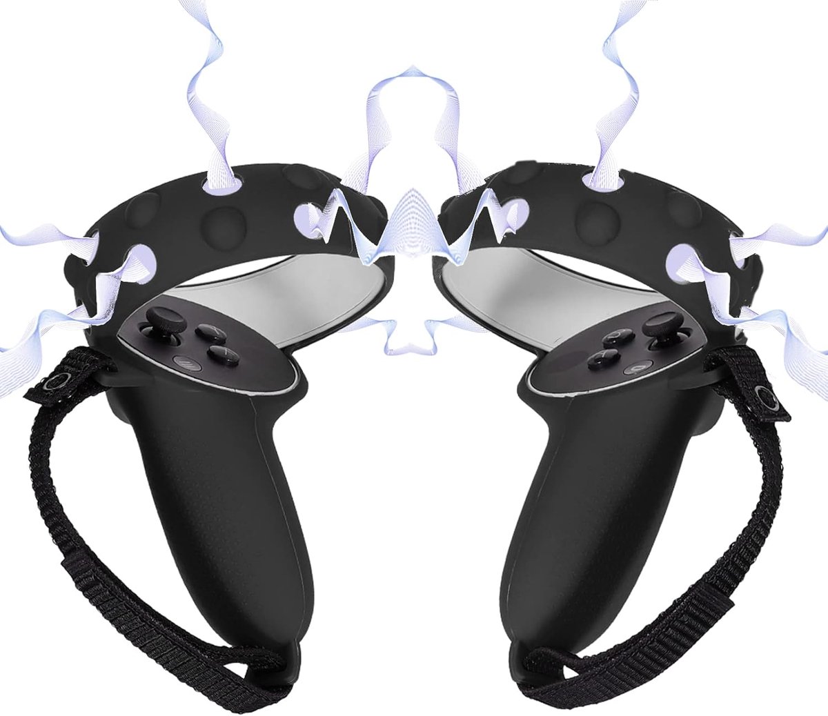 Siliconen controllergreep voor Oculus Quest 2 Touch Controller Covers Beschermende Ring Cover voor Oculus/Meta Quest 2 VR-handvat, Anti-Drop Silicon Protection Sleeve met Verstelbare