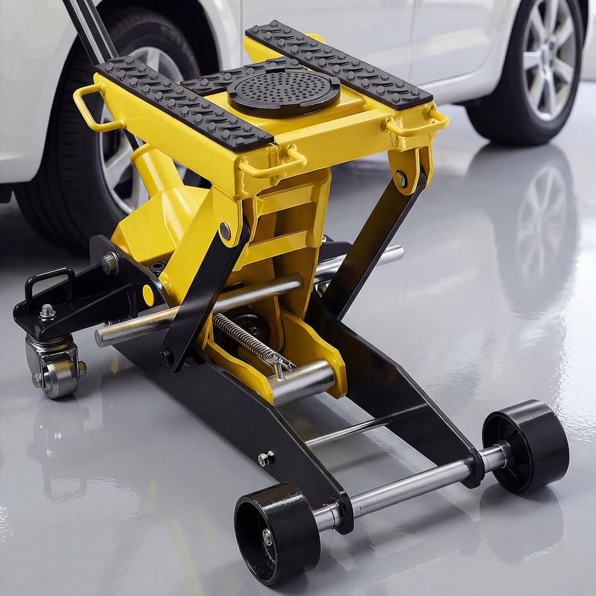 Vloerkrik Laag Profiel - Autokrik Hydraulisch - Voertuigen Hefen - Enkele Zuiger Snellift - 5.7"-17" - Zwart