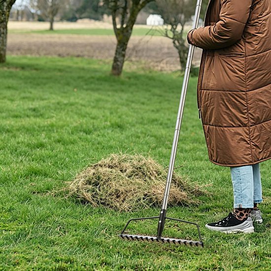 Tuinhark voor gazons, zware roestvrijstalen verstelbare booghark voor — afbeelding 4