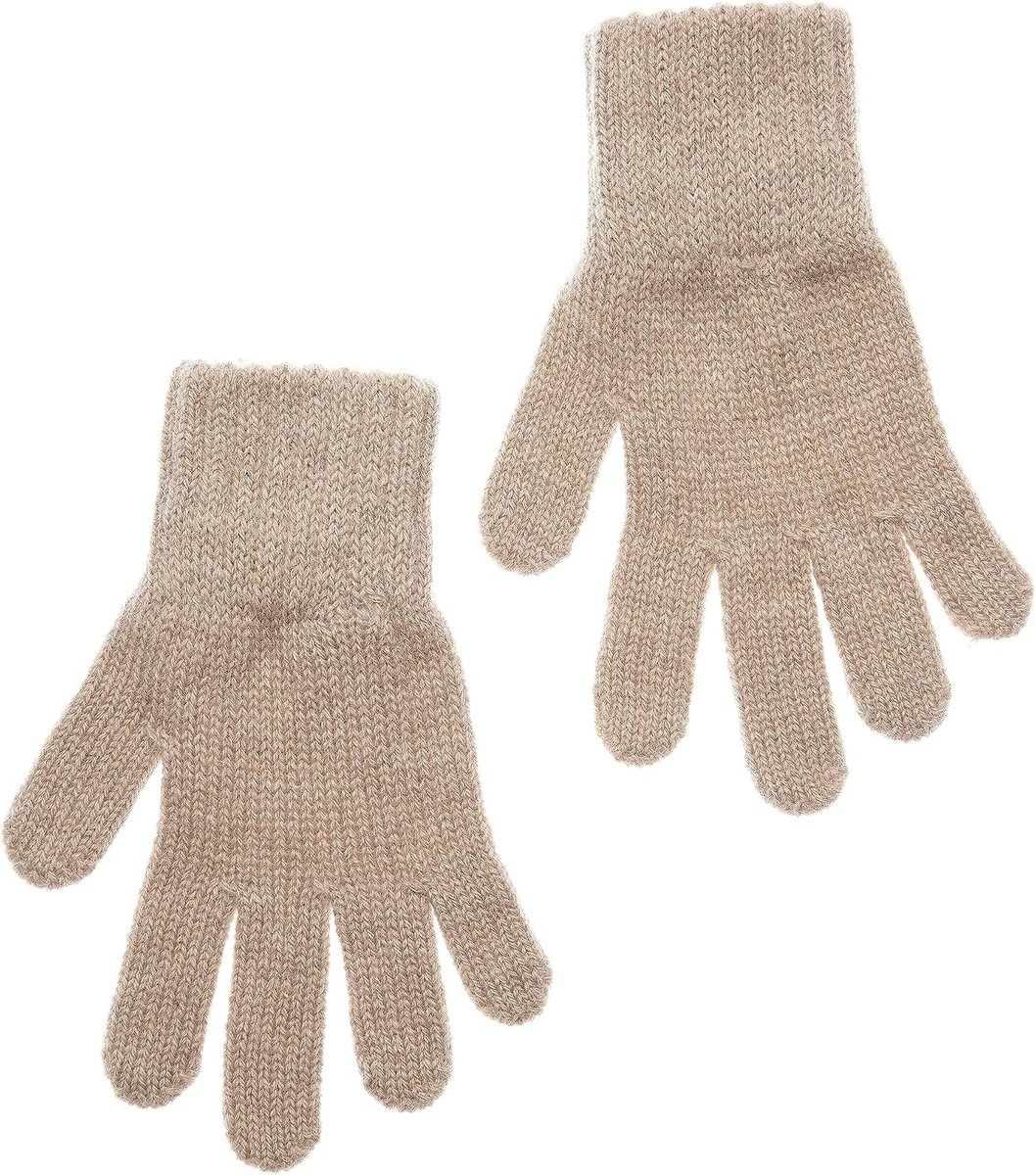 Handschoenen van wol voor baby's en kinderen, warme dubbellaagse winterhandschoenen voor jongens en meisjes vanaf 1 - 8 jaar, comfortabele zachte handschoenen in beige, roze