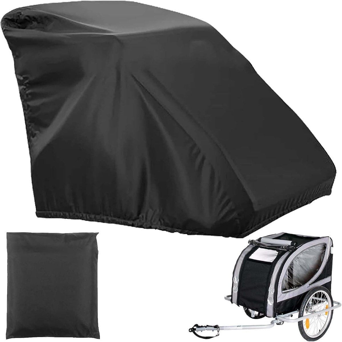 Vouwgarage voor fietsaanhanger, universele afdekking voor hondenaanhanger en lastaanhanger, uv-bescherming, waterdichte afdekking van 210D