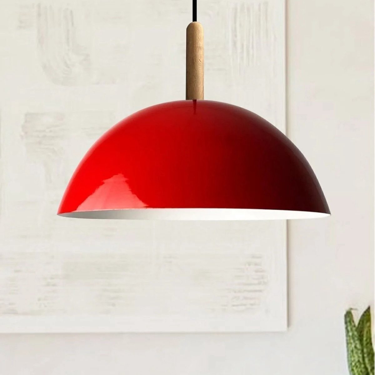 Bamyum Lipeo hanglamp, industriële Modern stijl, Ø26 cm, rood metalen lamp