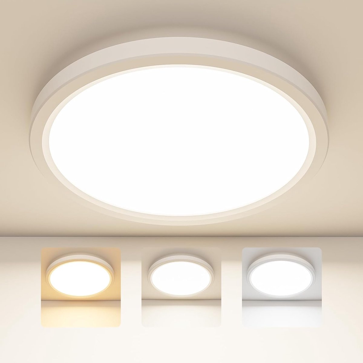 Plafondlamp, led-plafondlamp, 18 W, 3 kleuren, 3000 K/4000 K/6500 K