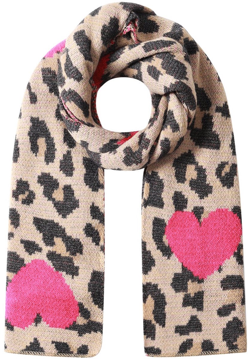 Wintersjaals hart casual acryl dagelijkse accessoires - khaki