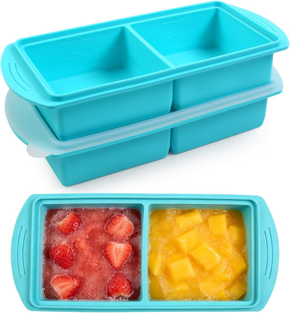 gistvorm, 2 stuks, 2 grote vakken, souper cubes, vriesvorm met