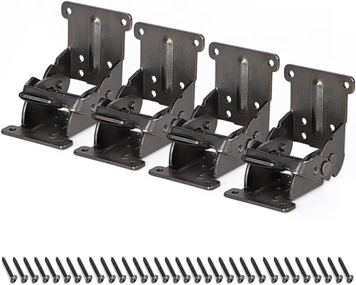 Opvouwbare standaard 0-90-180°, opvouwbare scharnierhouder, automatisch vergrendelingsscharnier, verlengbeugel voor tafel, werkbank, slaapplatform, set van 4