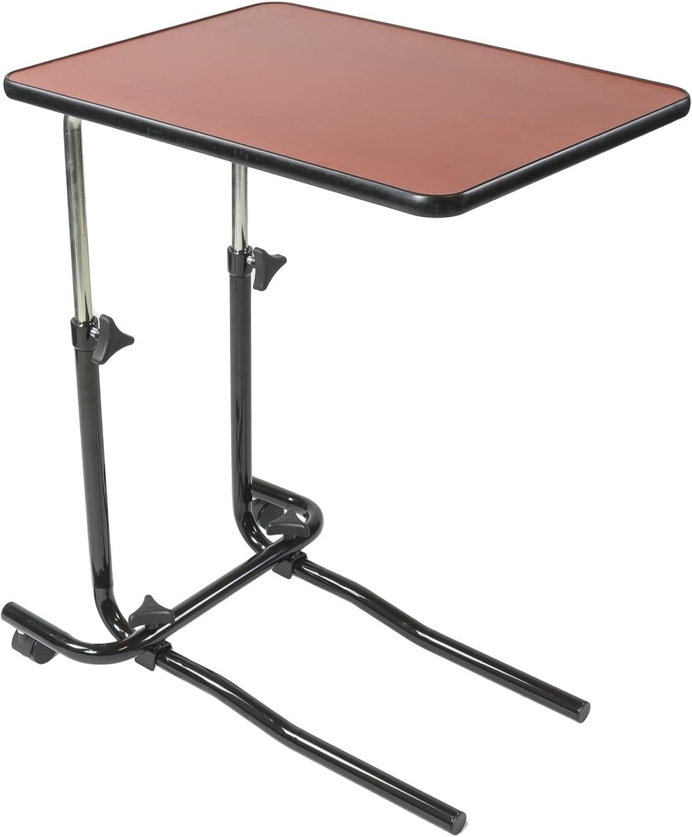 SnelShoppen - Verstelbare Bed- en Stoeltafel - Stalen Onderstel, Inklapbaar, Tiltable Blad, Ideaal voor Eten, Lezen, Schrijven - Divan Stijl