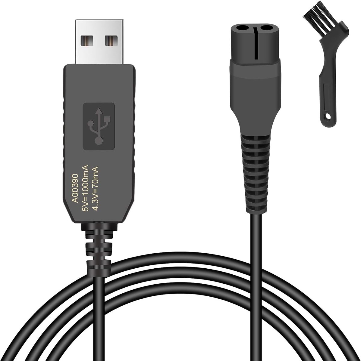 Oplader en kabel voor scheerapparaat - USB-oplaadkabel met borstel