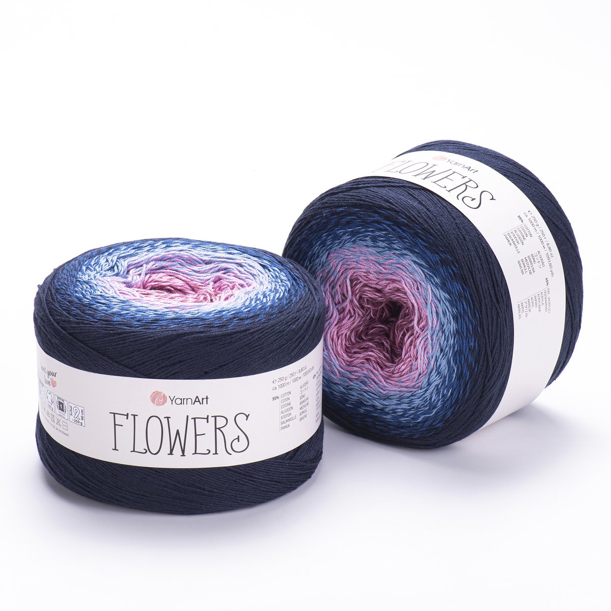 YarnArt Flowers Verloopgaren - 55% Katoen 45% Acryl - voor Haken en Breien - 250g / 1000m - Kleur 273