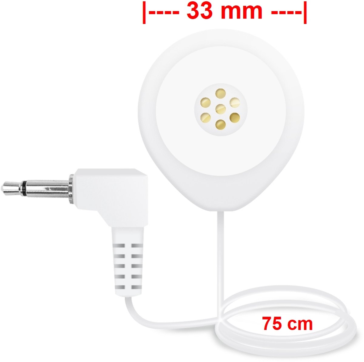 Microfoon - plat plakmicrofoontje - 33 mm doorsnede - 75 cm aansluitsnoer - BE9200 - 95298