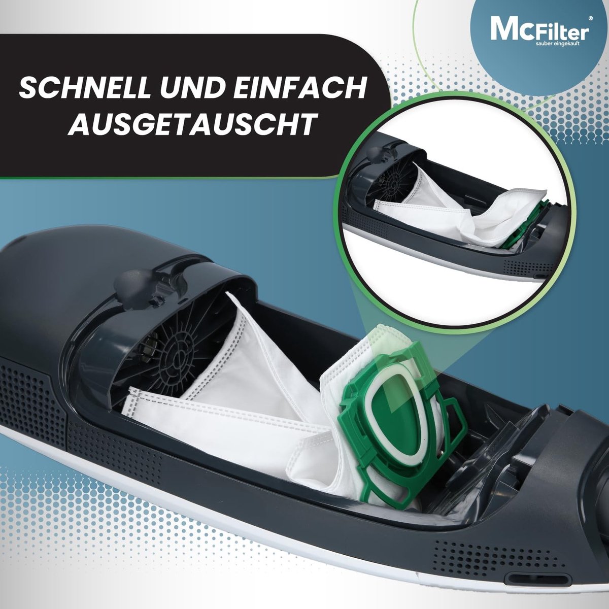Omgoods - 6 Stofzuigerzakken + 1 Motorfilter voor Vorwerk Kobold VK200